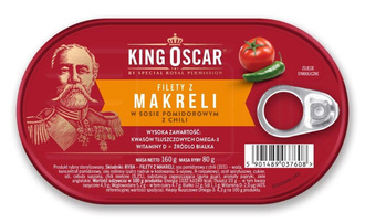 Makrelenfilets in Tomatensauce mit Chili - 160g - King Oscar