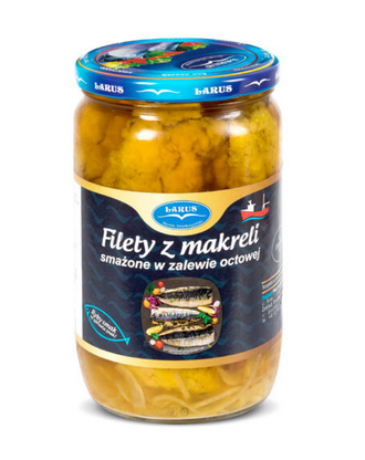 Makrelenfilets in Essig gebraten im Glas / 320g