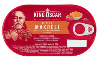 Makrelenfilets in Tomatensauce mit Curry - 160g - King Oscar