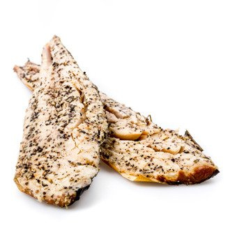 Makrelenfilet - heiß geräuchert mit Streuseln.