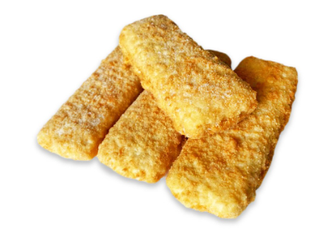 Filets - panierte Filetwürfel mit Spinat